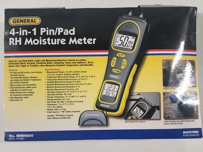 MMH800 Pin/Pinless Moisture Meter w/Temp and Humidity.   A4 - Image 1 of 4