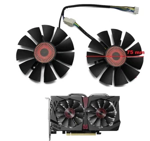 Pair Fans Cooling Fan For ASUS STRIX GTX1060 1050 X960 950 750Ti T128010BH 75mm - Picture 1 of 12