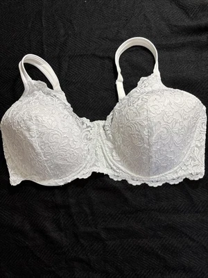 LEADING LADY Bra #5044 Sz 46DD Scalloped White Lace Underwire Wide Straps - Image 1 of 4