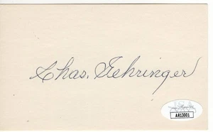 Charlie Gehringer Signed Autographed Index Card Tigers HOFer JSA AR13001 - Picture 1 of 2