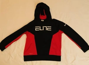🥷🏿Nike Elite Dri-Fit Hoodie Boys Large-Red Black-ELITE Logo Pullover🥷🏿 - Picture 1 of 14