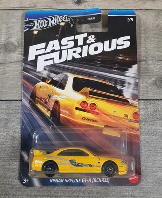 Hot Wheels быстрый и яростный желтый Nissan Skyline GT-R [BCNR33] 2024 Mattel - новый - Изображение 1 из 4