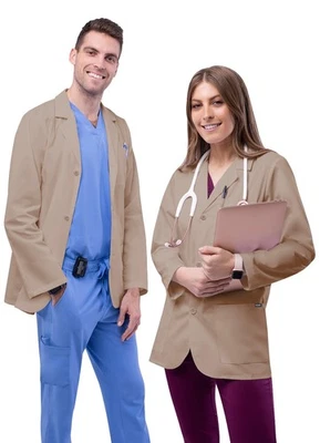 Adar Unisex Doctor Nurse Multiple Pockets Classic Consultation Coat - 31'Length" - Image 1 of 4