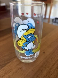 1982 Hardee’s SMURFETTE Peyo Wallace Berrie Collector Drinking Glass EUC - Picture 1 of 4