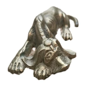 Fermacarte figure vintage cane segugio ottone orecchie lunghe cane amante ottone fuso - Foto 1 di 6