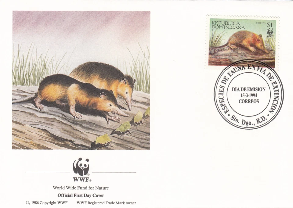 Agouta WWF Dominican Republic FDC #1 1994 (141335)  - Image 1 of 1