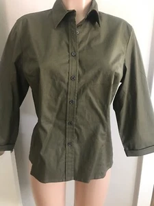 Camisa informal Corner para mujer talla 8 elástica verde ejército - Imagen 1 de 3