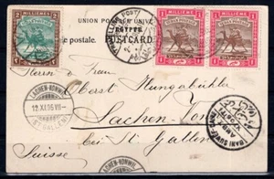Sudan 1906 Nizza PPC alla Svizzera Ferrovia Soudan FVF - Foto 1 di 1
