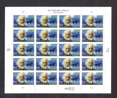 US Scott# 4124 2007 39c Booklet Pane of 20 Literary Arts P#P1111 UL MNH VF - Image 1 of 2