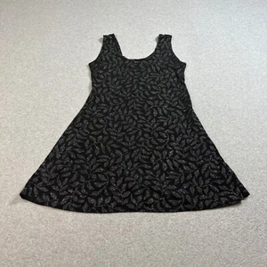 Vintage All That Jazz Dress Woman M Black Glitter Floral Slinky Whimsy Goth Y2K - Picture 1 of 7