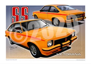 Torana LX SS Car Drawing - Holden Prints ( 30 Colours ) - Picture 1 of 34