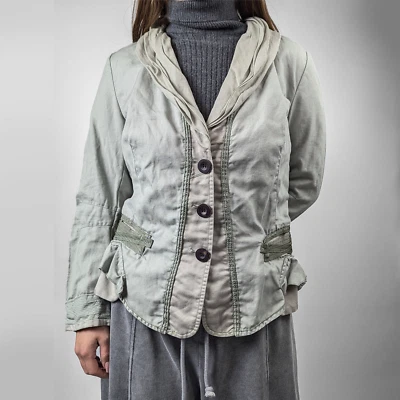 Marithe Francois Girbaud Pleated Asymmetric Mint Layered Jacket M-L IT46 US10 - image 1 of 4