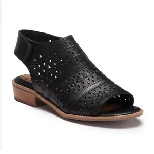 Sofft Natalee perforiert geflochten schwarz Leder Peeptoe Sandalen Größe 8 - Bild 1 von 10
