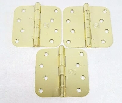 Lot of 3 Penrod Plain Bearing Hinges Bright Bronze Finish 4" w/ 5/8" Radius - Image 1 of 3