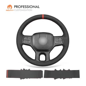 MEWANT Hand Stitch Black Suede Car Steering Wheel Cover for Dodge Ram 1500 3500 - Picture 1 of 11