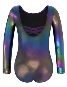 Gymnastic Leotards for Girls Long Sleeve Tumbling Outfits Toddler Sparkle Ath... - Picture 1 of 6