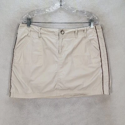 Mini falda corta clásica activa micro a rayas laterales de algodón marfil para mujer talla 12 Foto 1 de 4