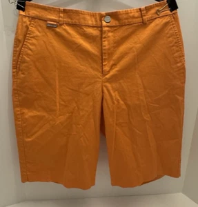 L-RL Lauren Active Ralph Lauren Womens Orange Shorts Sz 10 Bottoms Casual Golf - Picture 1 of 11
