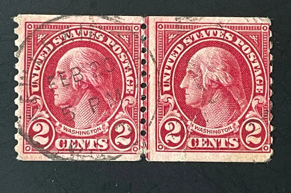 US Stamps; Scott #599A  Coil Joint LP Type I & Type II USED W/PSE Cert $1100 - Image 1 of 4
