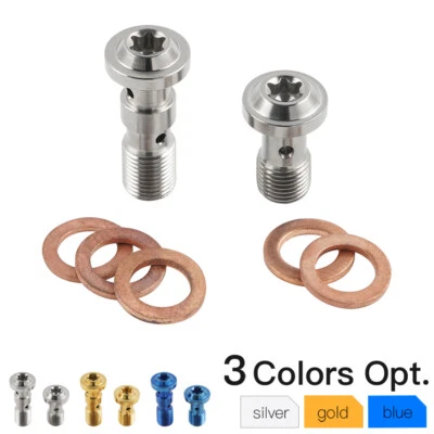 M10X1.0 Titanium Brake Line Hose Banjo Bolt Flange for Suzuki GSXR750 RM80 DR350 Foto 1 de 4