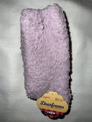 Dearfoams Cozy Comfort Slipper Socks, Crew, NWT, Purple - Image 1 of 3