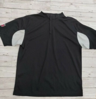 Camisa de golfe masculina Dunlop esportiva com zíper preta grande L  - Imagem 1 de 4