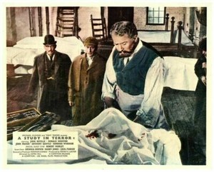 A Study in Terror Orig Lobby Card Sherlock Holmes John Neville Anthony Quayle