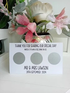 Wedding free drink scratch cards, table favours - Picture 1 of 2