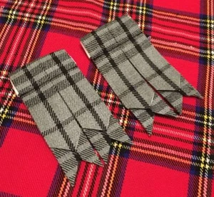 HW New Kilt Hose Flashes Hamilton Grey Tartan/Kilt Sock Flashes/kilt Flashes - Bild 1 von 1