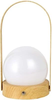 Lámpara de mesa pequeña con atenuación táctil de 3 etapas, madera Foto 1 de 4