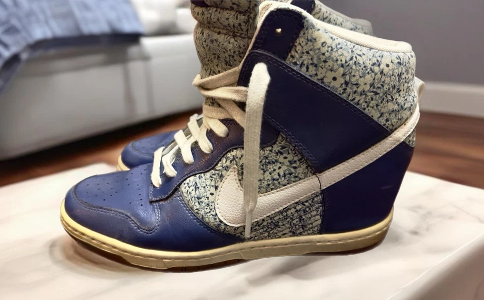 Nike X Liberty Of London Dunk Sky Hi Wedge Azul Floral Mujer Talla US 9.5 Foto 1 de 2