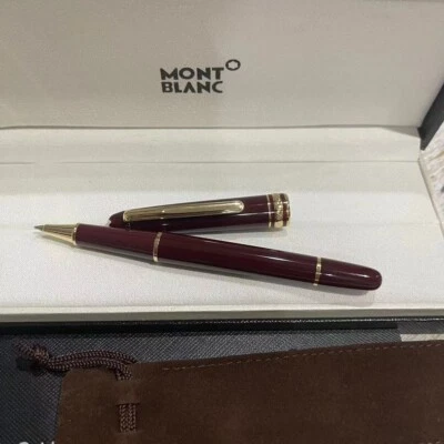 NEW Montblanc Gold Finish Meisterstuck Classique Luxury Red Rollerball Pen 163R