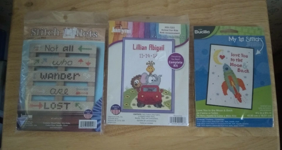 Janlynn Animal Fun Ride 5 X 7 Counted Cross Stitch Kit Birth Announcement