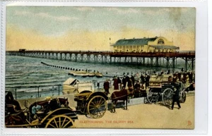(Gc7136) El mar plateado, muelle con carros de caballos, Cleethorpes, Lincolnshire c1910 - Imagen 1 de 4