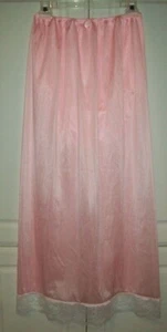 PINK Tricot LONGER SLIP & PANTY COMBO * Men Women * Waist 24-34" * Length 38" - Picture 1 of 4