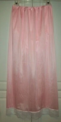 PINK Tricot LONGER SLIP & PANTY COMBO * Men Women * Waist 24-34" * Length 38" - Image 1 of 4