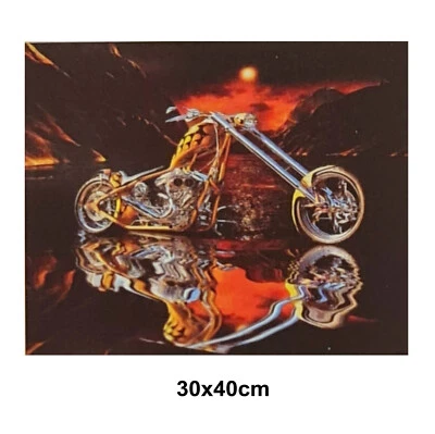 5D Diamond Art Painting Craft Kit 30x40 Canvas Full Drill: MOTOR CYCLE - image 1 of 4