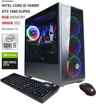 CyberpowerPC Gamer Xtreme VR Gaming PC Intel i5-10400F 2.9GHz GeForce GTX 1660 - Image 1 of 4