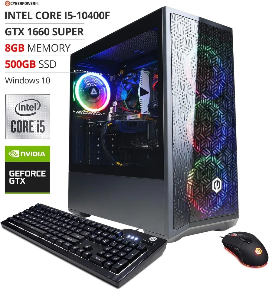 CyberpowerPC Gamer Xtreme VR Gaming PC Intel i5-10400F 2.9GHz GeForce GTX 1660 - Image 1 of 4