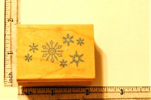 Snowflake Border Rubber Stamp Hero Arts Winter Snow Holiday Card Wood Mounted - Picture 1 of 4