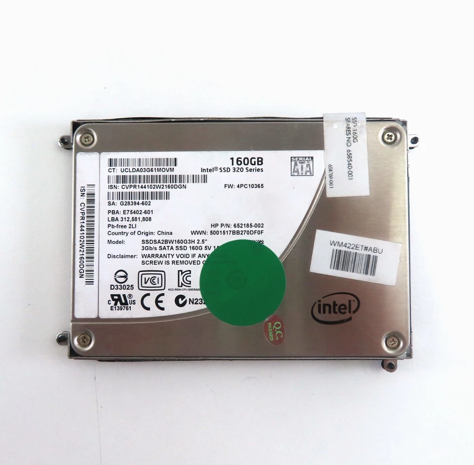 160GB SATA-II 2.5" 7mm 3Gb/s SSD - 658540-001 - Image 1 of 1