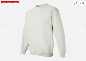 GILDAN 18000 Crewneck Sweatshirt 50/50 White 2XL, White 2XL - Picture 1 of 1