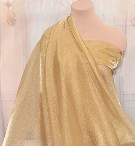 GLITZERNDER ORGANZA TRANSPARENTER STOFF JO GOLD 45" BTY RÖCKE, WOHNKULTUR, URLAUB  - Bild 1 von 1