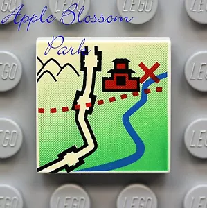 NEU LEGO BERGPASS SCHATZKARTE 2x2 bedruckt WEISSE FLACHE FLIESE - Orient/Pirat - Bild 1 von 1