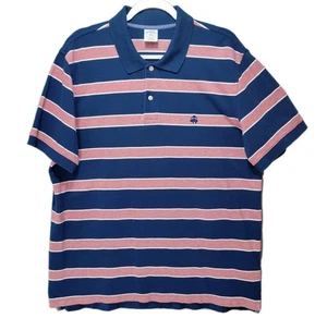 Brooks Brothers Shirt Men XXL 2XL Polo Striped Golf Casual Slim Fit Knit Stretch - Picture 1 of 13