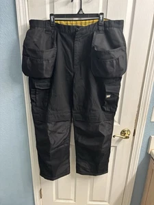 CAT Caterpillar Pants Mens 42x30 Black Trademark C172 Cordura Work Pocket - Picture 1 of 8