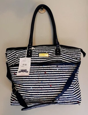 Bolso de Mano Jessica Simpson/Bolso de Pañales/Splash Azul Marino Rayas/Bolso de Fin de Semana Foto 1 de 4