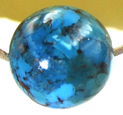 TÜRKIS  NATUR  A Qualität Edelstein  ANHÄNGER  gebohrt   ink. LEDERBAND  Nr.100 - Bild 1 von 2