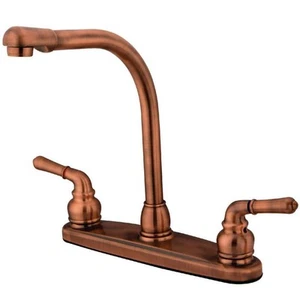 Kingston Brass Magellan 2-Handle Deck Mount Centerset Kitchen Faucets in Antique - Picture 1 of 1