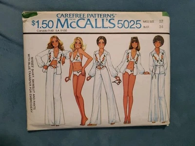 McCall's 5025 Misses Swim Suit, Shirt, Jacket, Pants, Vtg 70s Size 12 B34 FF  - Image 1 of 4